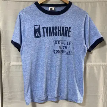 80s TYMSHARE 티셔츠 M 사이즈 링거 티셔츠 블루