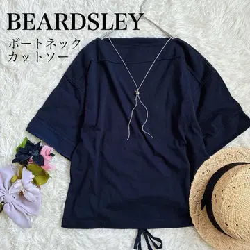 [새상품급] BEARDSLEY 비어즐리 USA 코튼 보트넥 티셔츠 반팔
