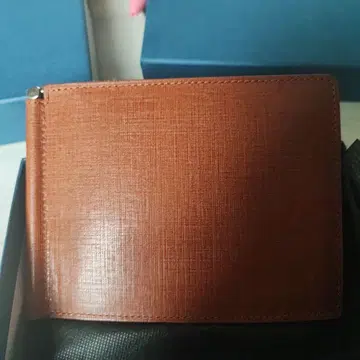 미사용 새상품 SLOW 브라운 가죽 머니 클립