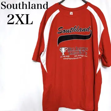 Southland 게임 셔츠 저리 레드 반팔 티셔츠 스트릿 빨간색