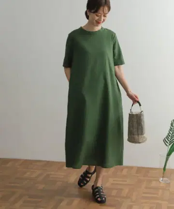 어반 리서치 도어스 린넨 코튼 백리본 원피스