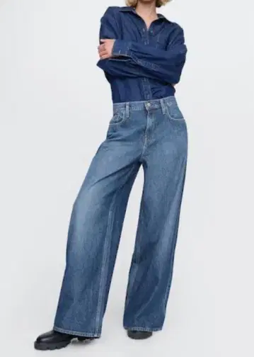 GAP 데님 블루 와이드 레그 청바지
