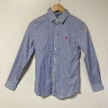 POLO RALPH LAUREN 파랑과 화이트 스트라이프 긴팔 셔츠
