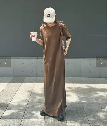 차오패닉 티피 [팔쿠로 한정판] 쿨 넥 롱 반팔 컷 원피스