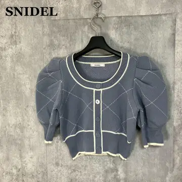 SNIDEL 바이컬러 크롭 니트 풀오버