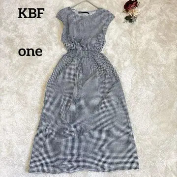 [케에프] KBF 슬리브리스 티셔츠 원피스 롱 기장 체크 무늬