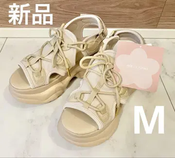 새상품 시마무라 ririka 통굽 베이지 M 스포츠 샌들 베이지