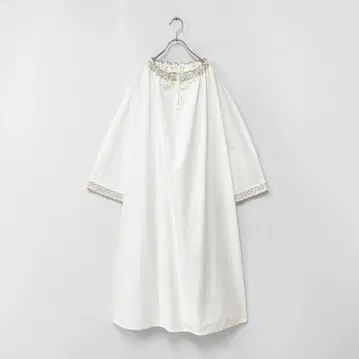 빈티지 긴팔 원피스 화이트 레이스 와이드 롱 유럽