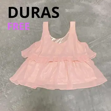 [듀라스] DURAS 프릴 슬리브리스 상의 핑크 쉬폰 귀여움