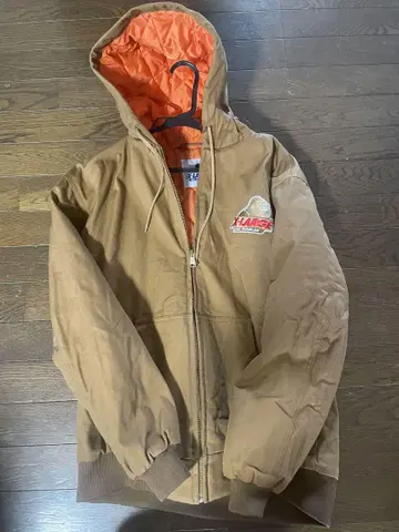 xlarge 후드 부착 자켓 브라운