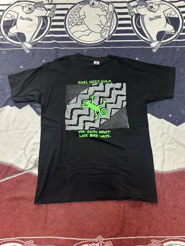 90s usa제 아트 티 수베니어 티셔츠 애니멀 블랙 00s
