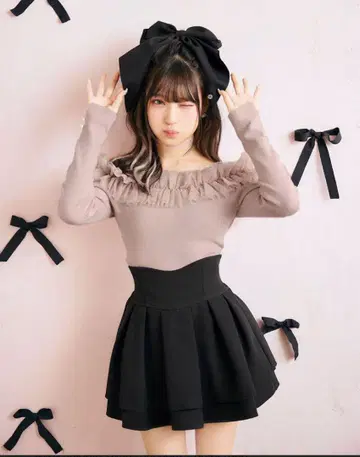 미셸 마카롱 리본 슬림 레그 스커트 M