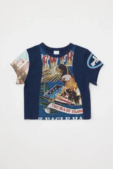 [ Moussy ] REMAKE PRINT TINY 셔츠