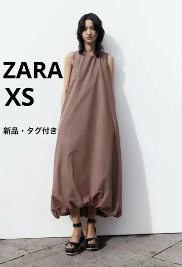 ZARA 새상품 슬리브리스 롱 원피스 XS 퍼프 헤 원피스