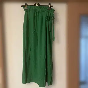 그린 라벨 릴랙싱 그린 롱 스커트 린넨