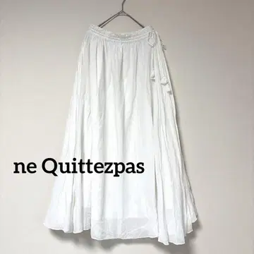 ne Quittezpas 누키테파 코튼 플레어 스커트 화이트 흰색