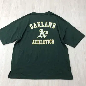 MLB 오클랜드 애슬레틱스 티셔츠 XL 백 프린트 자수 로고
