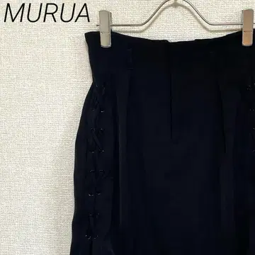 MURUA 미니 스커트 타이트 레이스업 리본 안감 부착 포켓 부착