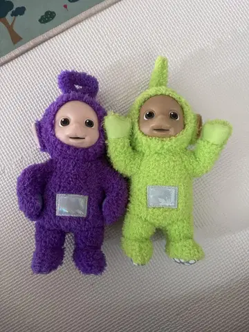 텔레토비즈 봉제 인형 보라색과 그린 배가 반짝반짝