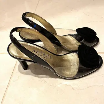 AZUREE CANNES 클리어 샌들 뮬 프랑스제 22.5cm