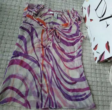 DVF 다이앤 폰 파스텐버그 실크 얇은 소재 프릴 상의