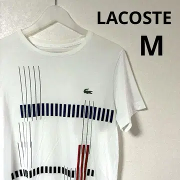 LACOSTE 라코스테 그래픽 티셔츠 악어 로고 화이트 M