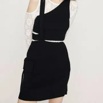 SLY ASYMMETRY LAYER KNIT S/OP 숏 원피스