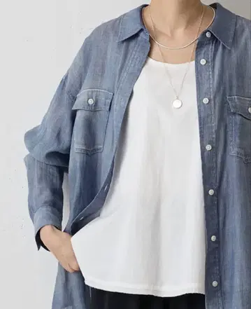 비어즐리 셔츠 탱크 프리 사이즈 화이트