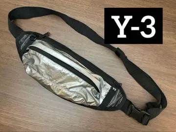 Y-3 실버 나일론 바디백 웨스트 파우치 숄더백