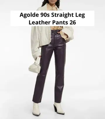Agolde 90s 스트레이트 레그 레더 팬츠 26