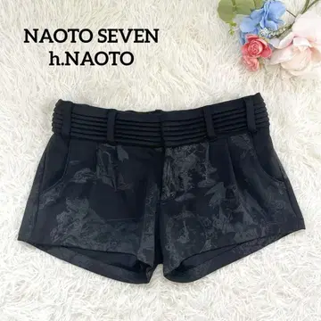 레어 [ NAOTOSEVEN ] h.NAOTO 숏팬츠 자수 라메 블랙
