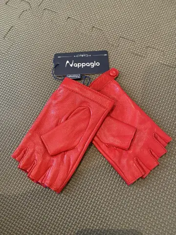 Nappaglo 가죽 핑거리스 그로브 레드
