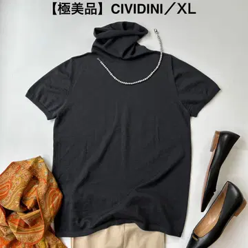 새상품급 CIVIDINI 치비디니 니트 반팔 터틀넥 차콜