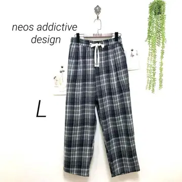 8467-2 neos addictive design 체크 무늬 팬츠 L