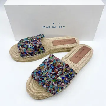 [고품질] 마리사 레이 플랫 비즈 샌들 스페인산 22.5cm 상당