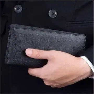 장지갑 천연 가죽 두겹 남성용 대용량 가죽 지갑 소가죽 십자가 무늬