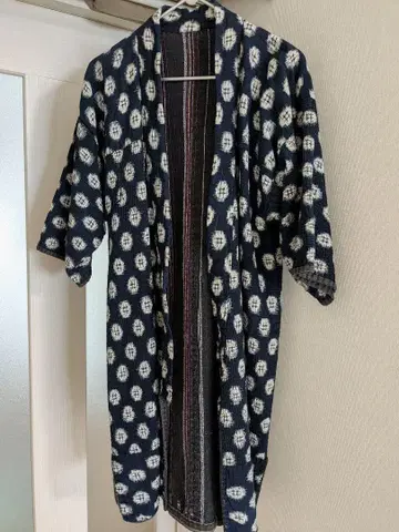 가스리 목화 가운 코트 자켓 도테라 한텐 인디고 일본 전통 의상