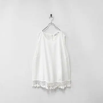 liz claiborne 슬리브리스 블라우스 셔츠 태슬 프린지