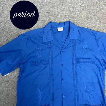 P2073 ABDALA 트로피컬 쿠바 셔츠 구제 의류 GUAYABERAS