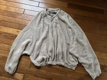 ZARA 벌룬 슬리브 자켓 L 카키 얇은 소재 블루종