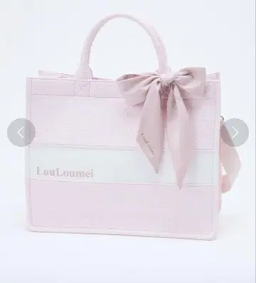 LouLoumei 리본 포함 핑크 토트백