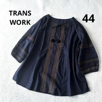 새상품급 고급 트랜스워크 빅 사이즈 44 블라우스 세탁 가능 자수 3L