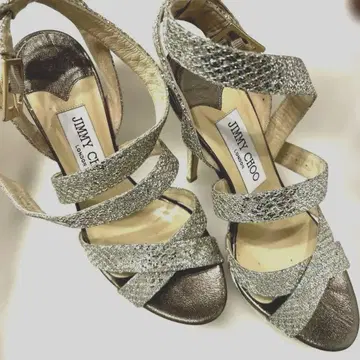 JIMMY CHOO 실버 샌들 34.5
