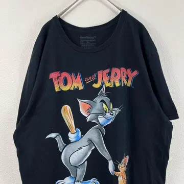 미국 구제 의류 Tom and Jerry 티셔츠 블랙