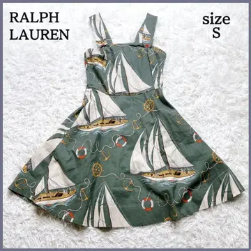 RALPH LAUREN 랄프 로렌 마린 패턴 원피스 린넨 혼방 S