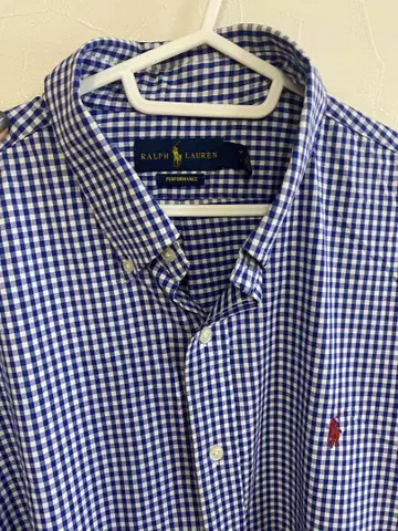 Ralph Lauren 버튼 다운 셔츠 파랑과 화이트 체크
