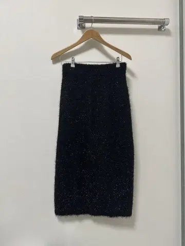 라메 자기 타이트 롱 스커트