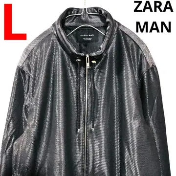 컨디션 최상 ZARAMAN 메쉬 실버 샤이니 블루종 L 익명 배송