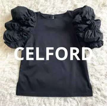 새상품급 셀포드 CELFORD 셔링 슬리브 티셔츠