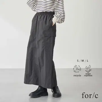for/c 발수 나일론 빈티지 카고 스커트 블랙 M